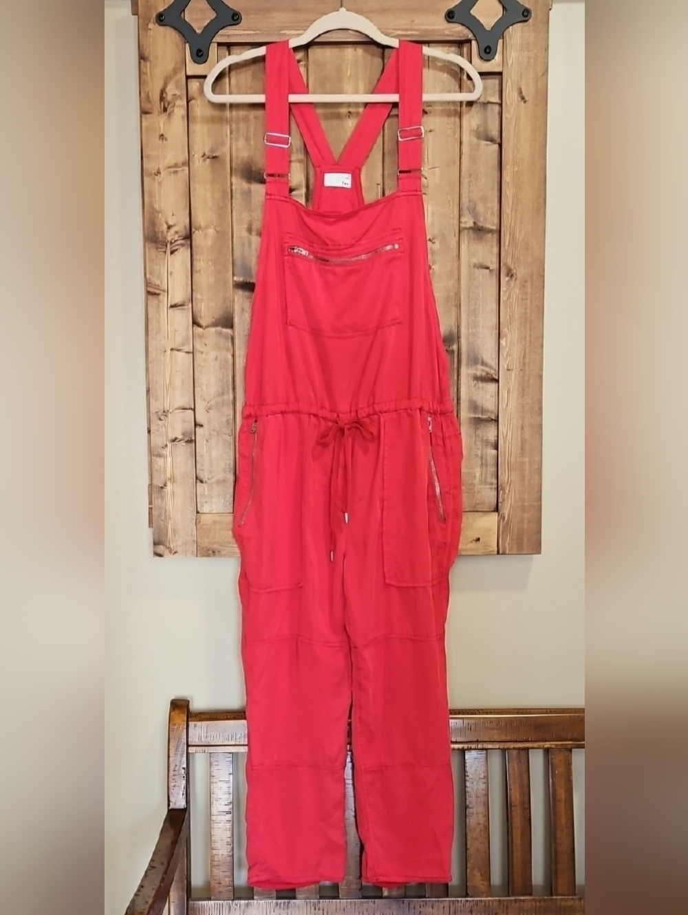 Wilfred Free Red Valletta Cropped Overalls Size S NWOT